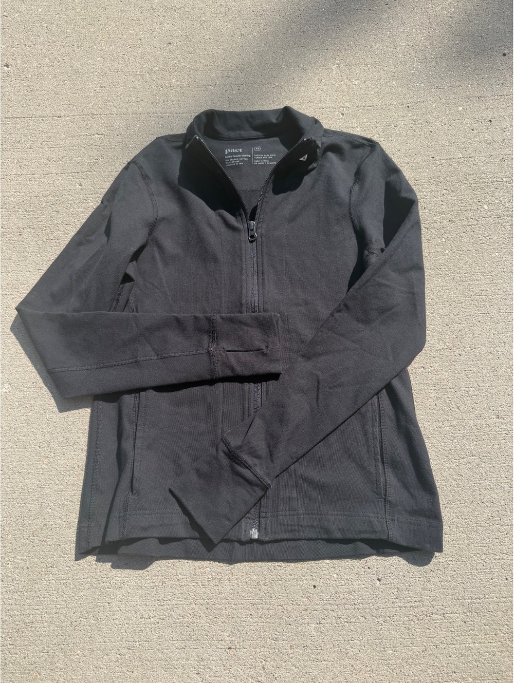 Pact Women's Black Organic Cotton Full Zip Jacket XS